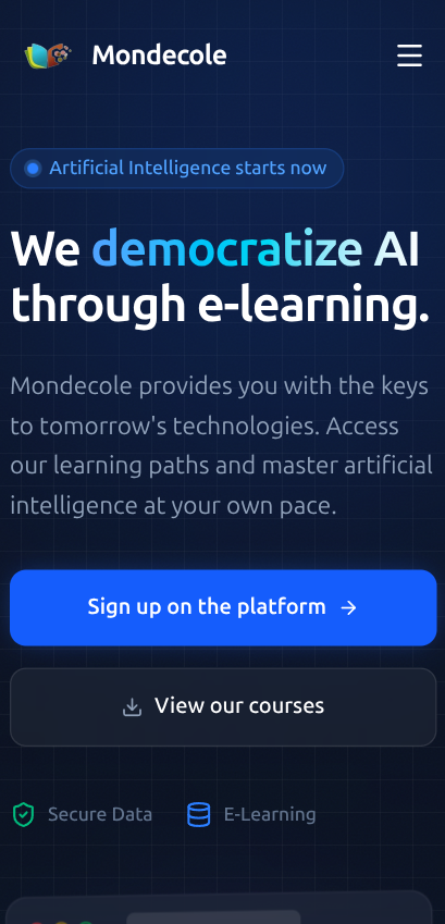Site Vitrine E-Learning — mobile